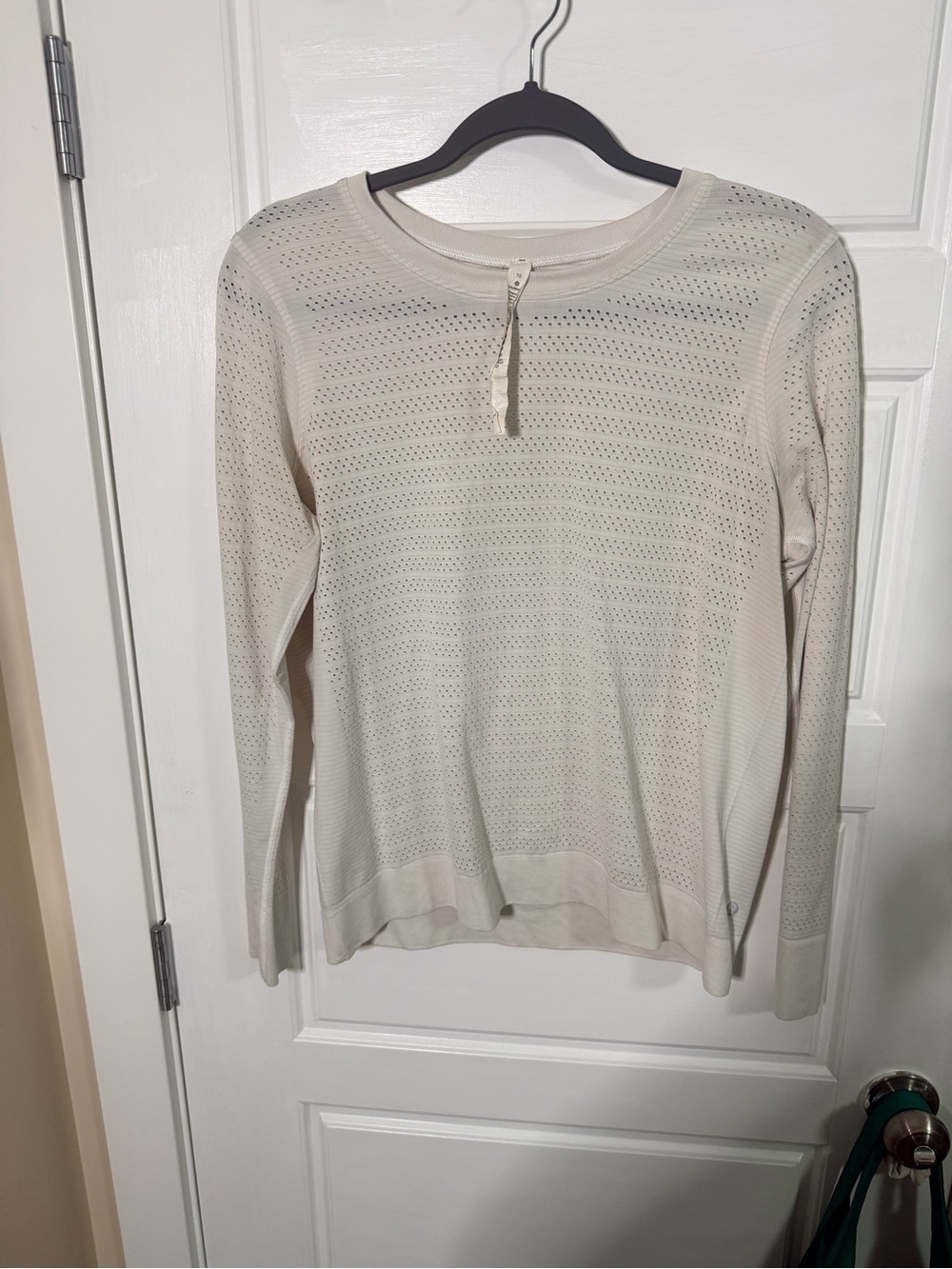 Light Cream Perforated Long-Sleeve lululemon Top